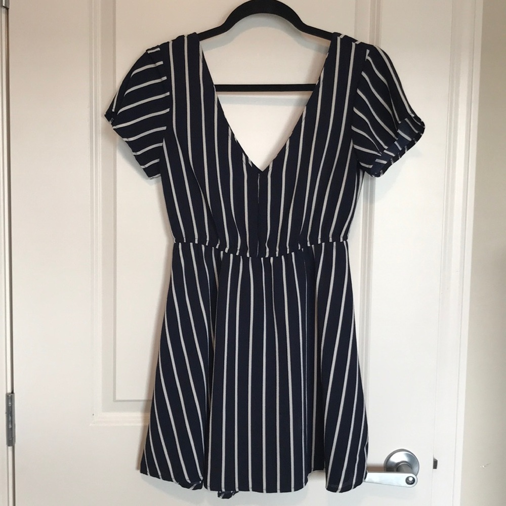 Navy blue striped dress!